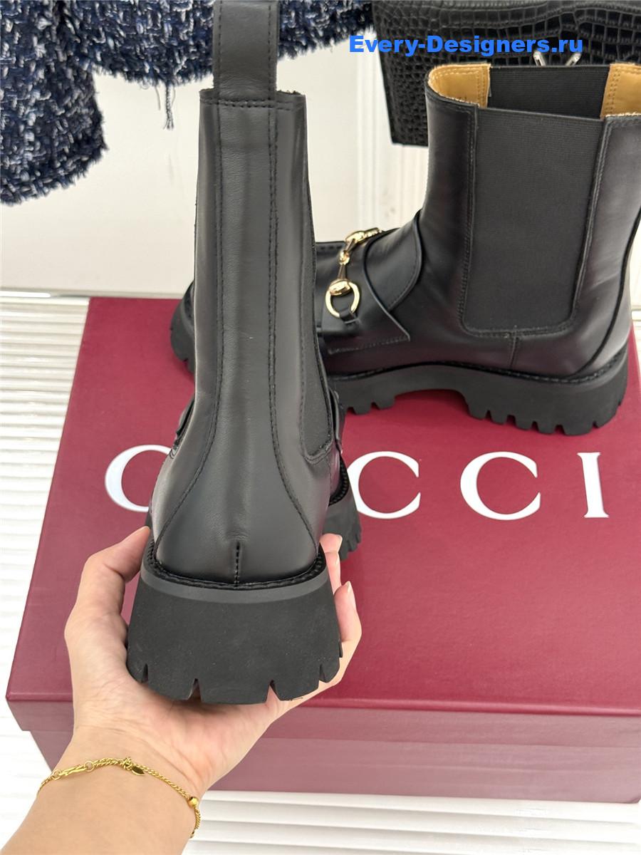 Gvc*1 black horsebit suede ankle boots