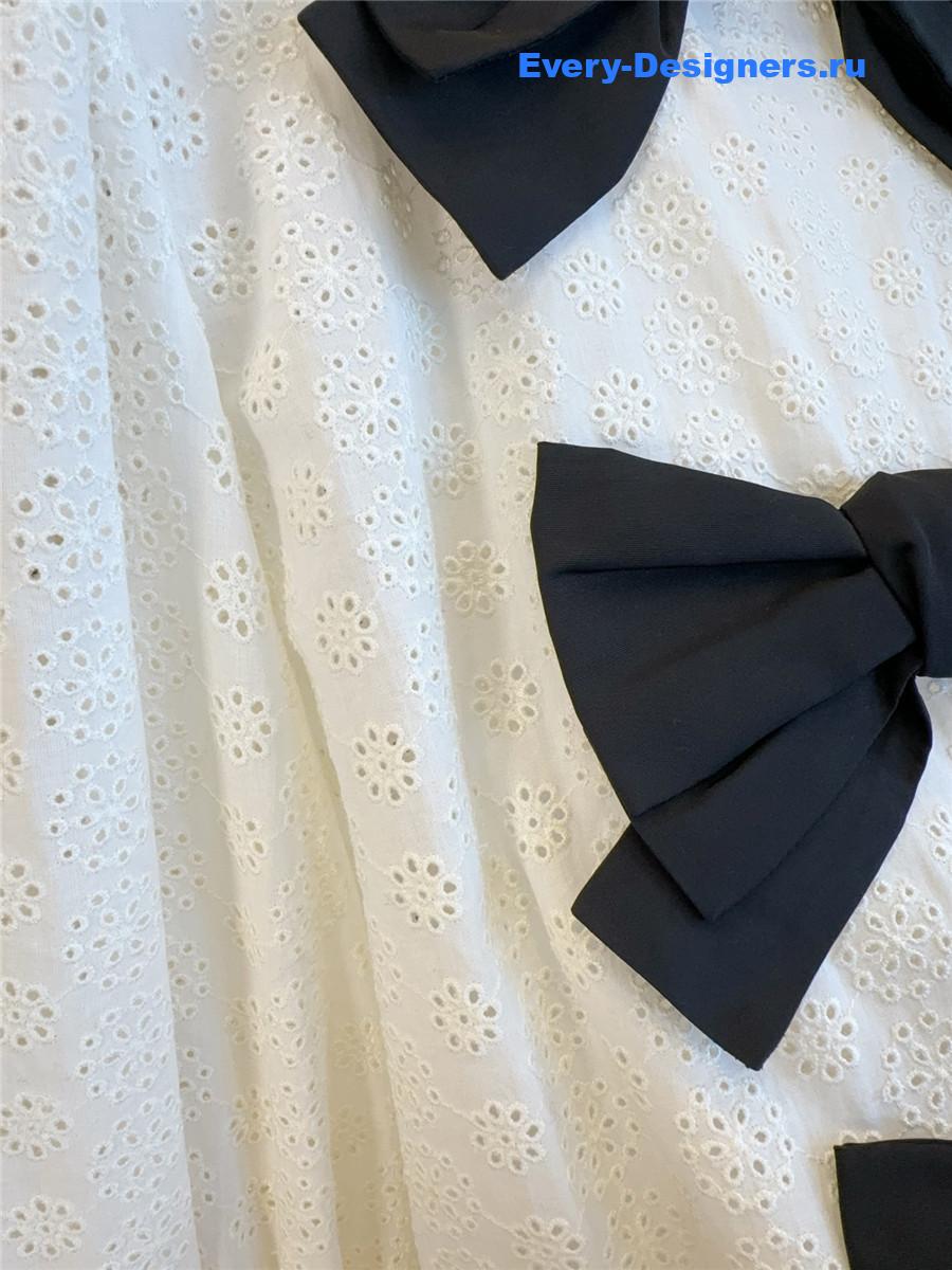 Va1e*ntin0 white embroidered bow shirt