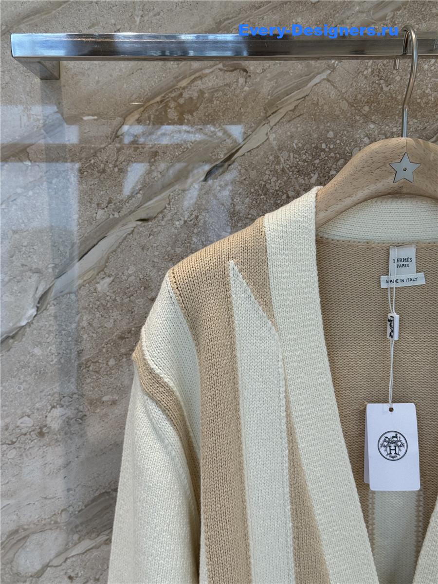 H**me5 brown long-sleeve long cardigan