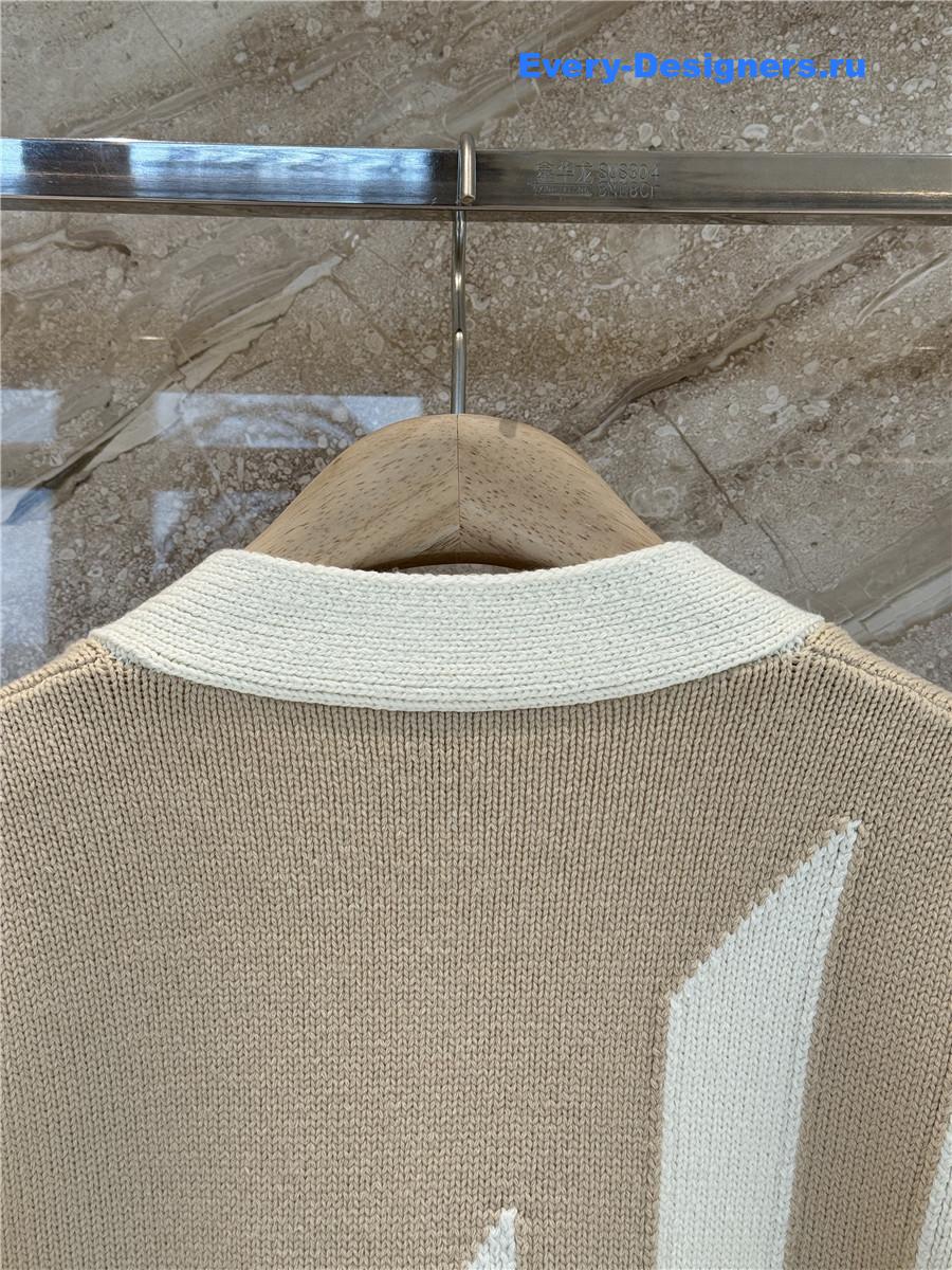 H**me5 brown long-sleeve long cardigan