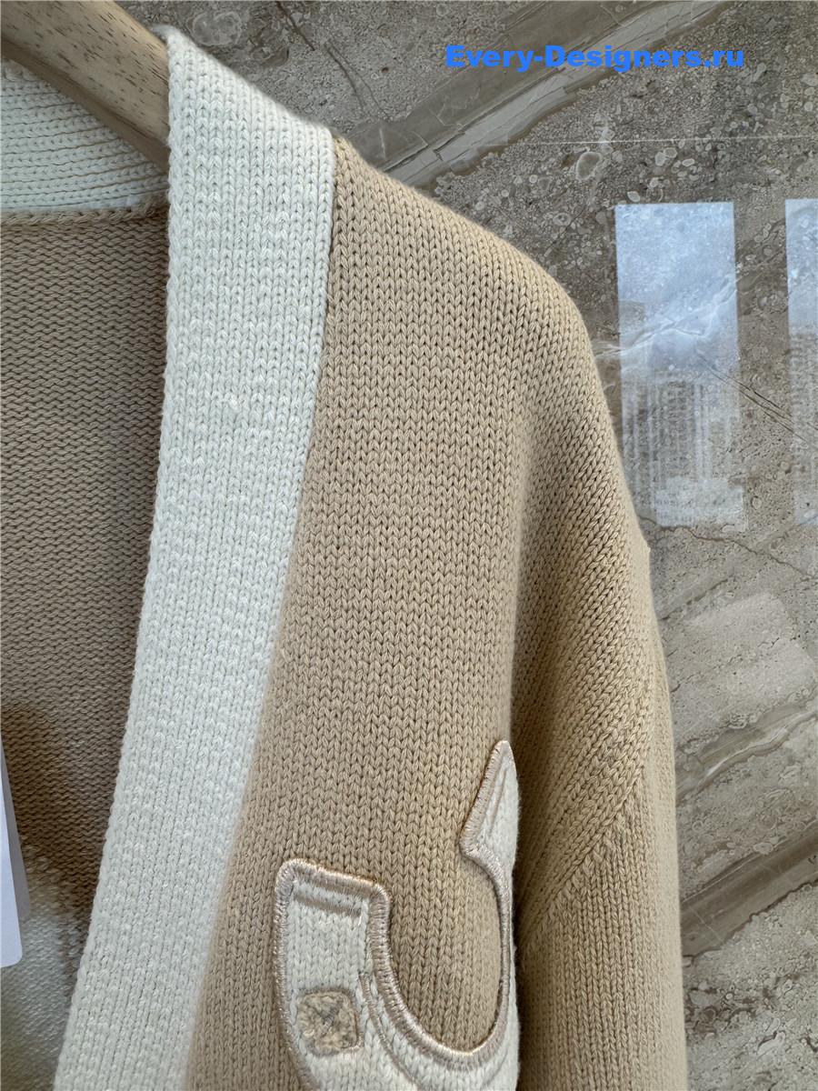 H**me5 brown long-sleeve long cardigan