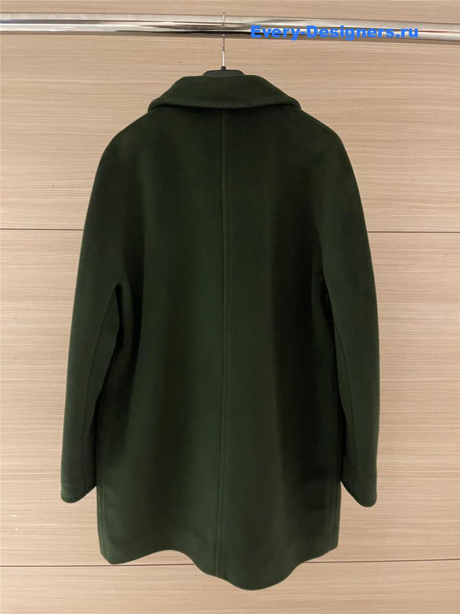 Max Mara Green Cashmere Rebus Coat