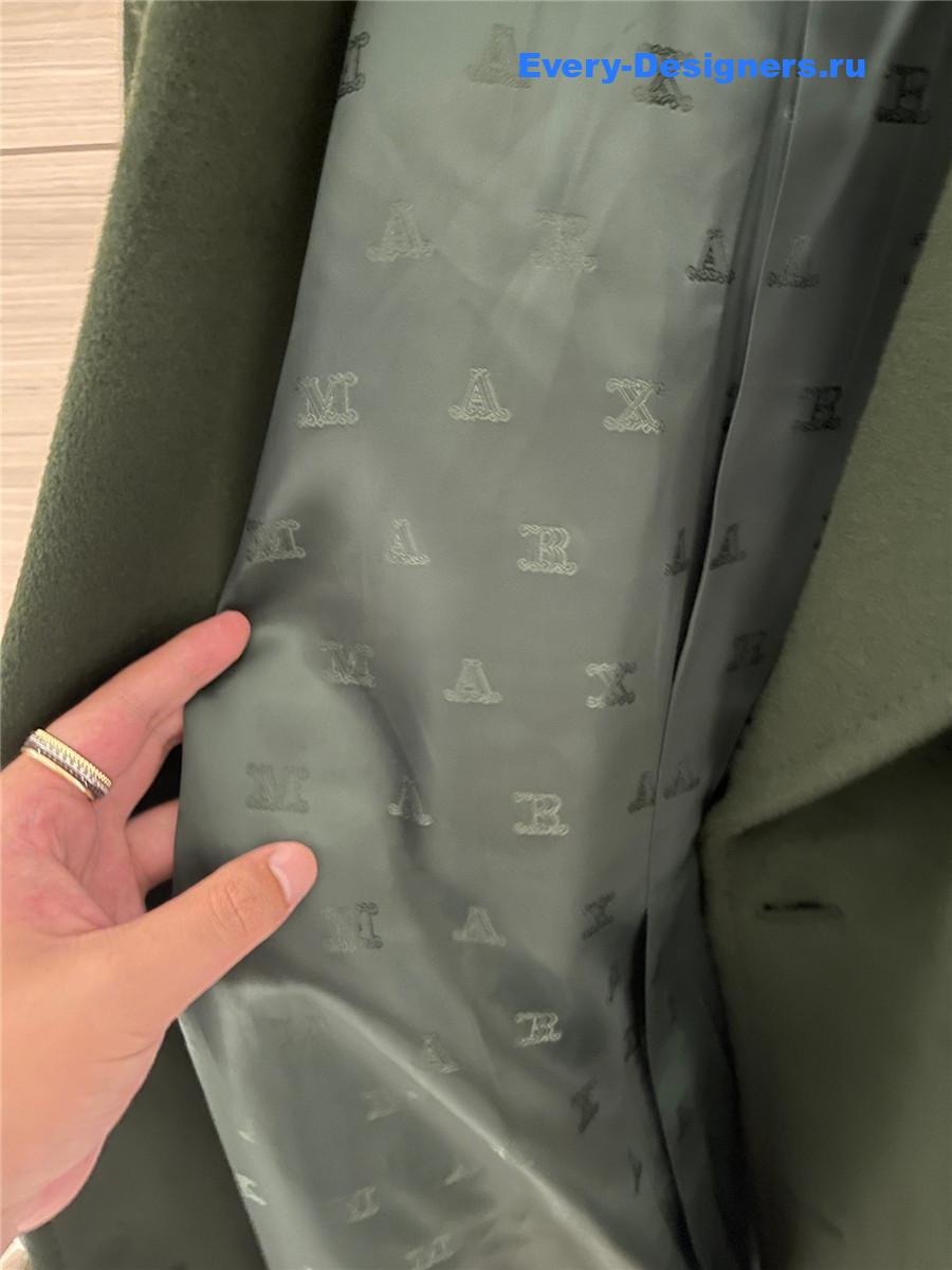 Max Mara Green Cashmere Rebus Coat