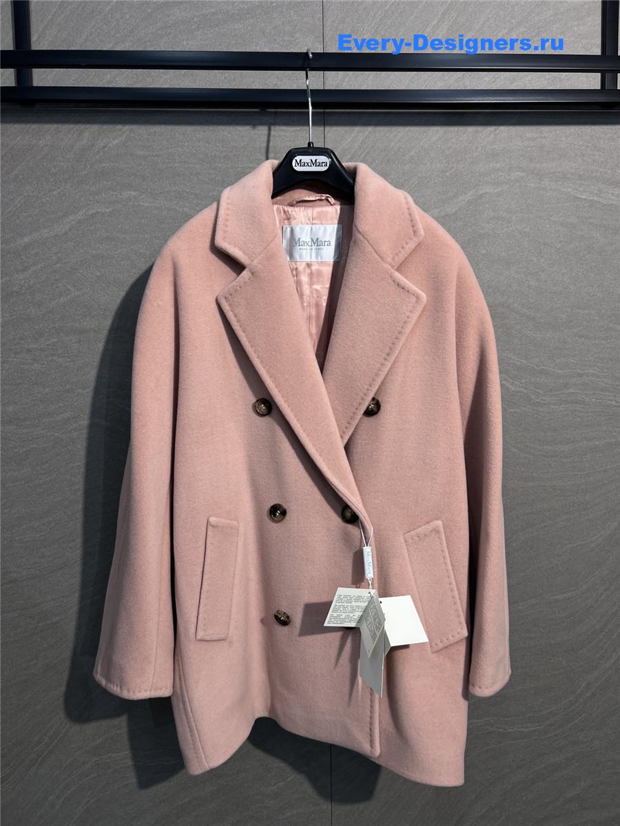 Max Mara Pink Cashmere Rebus Coat