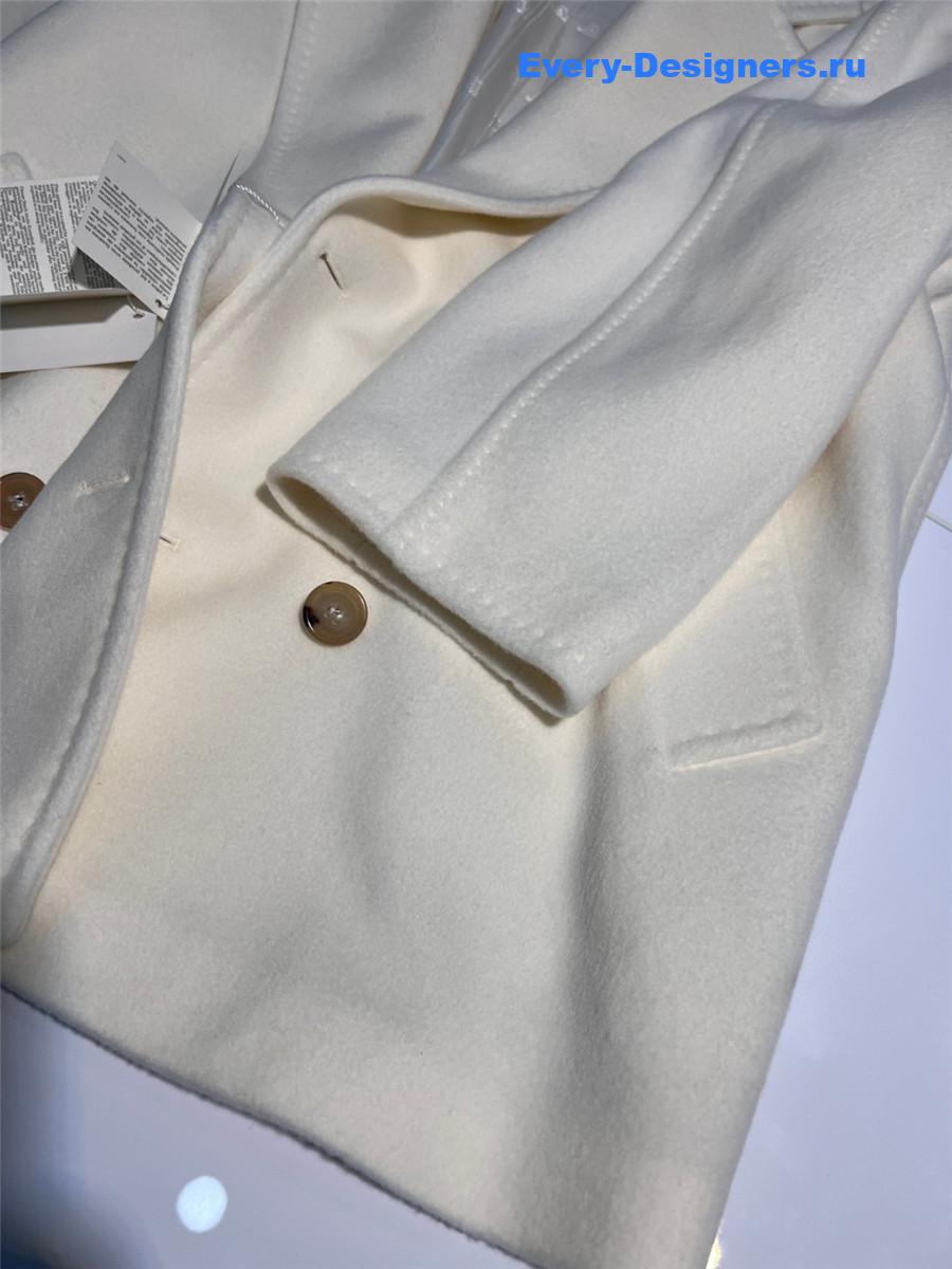 Max Mara White Cashmere Rebus Coat