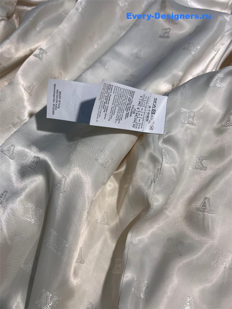 Max Mara White Cashmere Rebus Coat