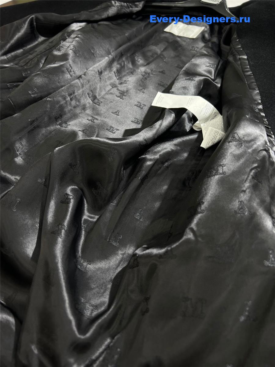 Max Mara Black Cashmere Rebus Coat