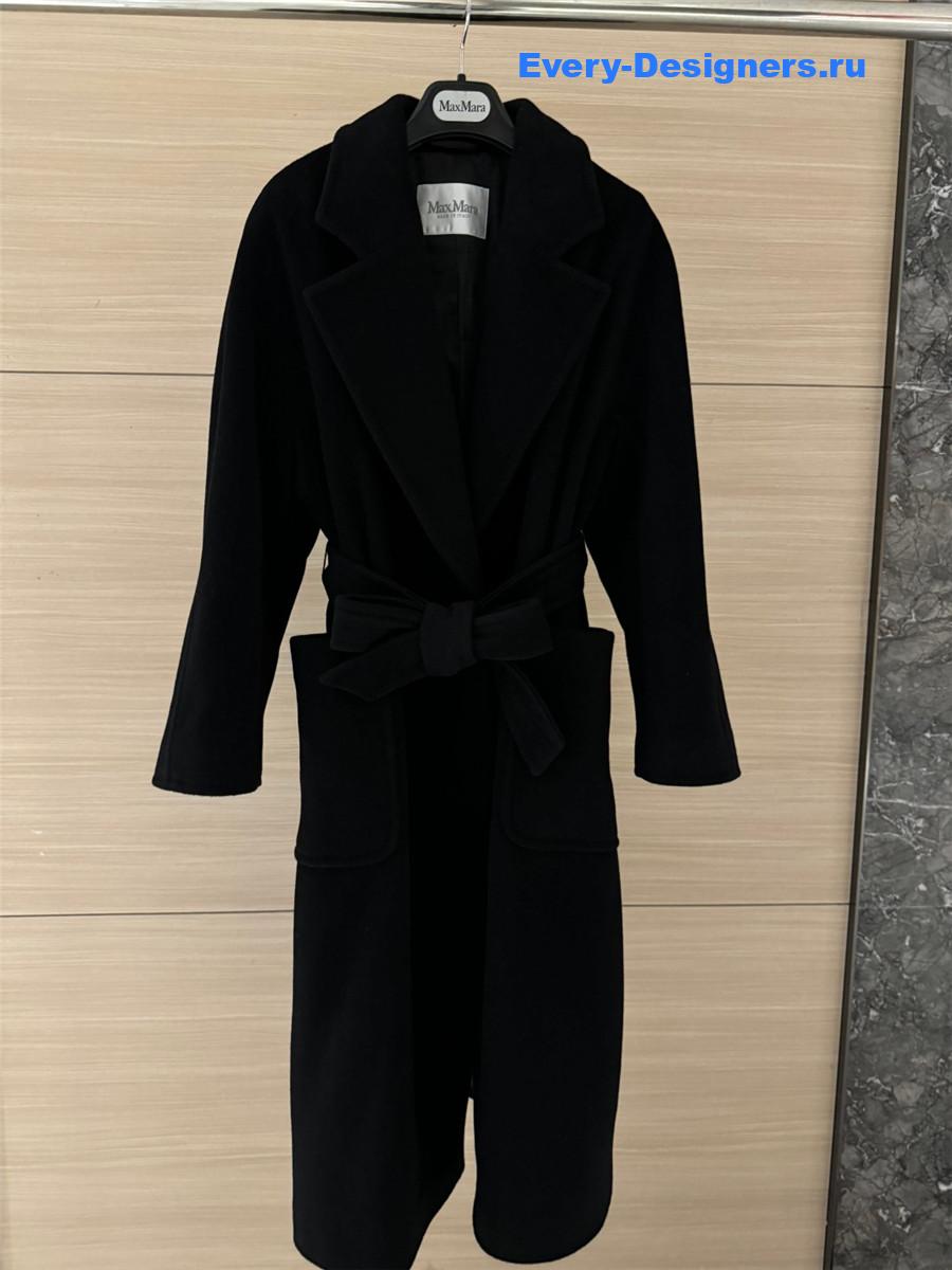 Max Mara Black Belted Long Coat