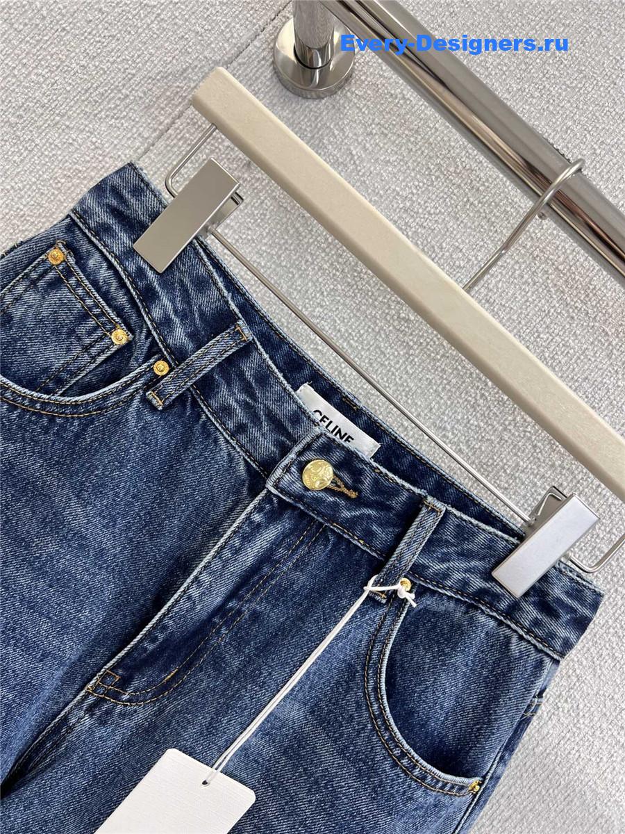 Ce1i*e logo blue wide leg jeans