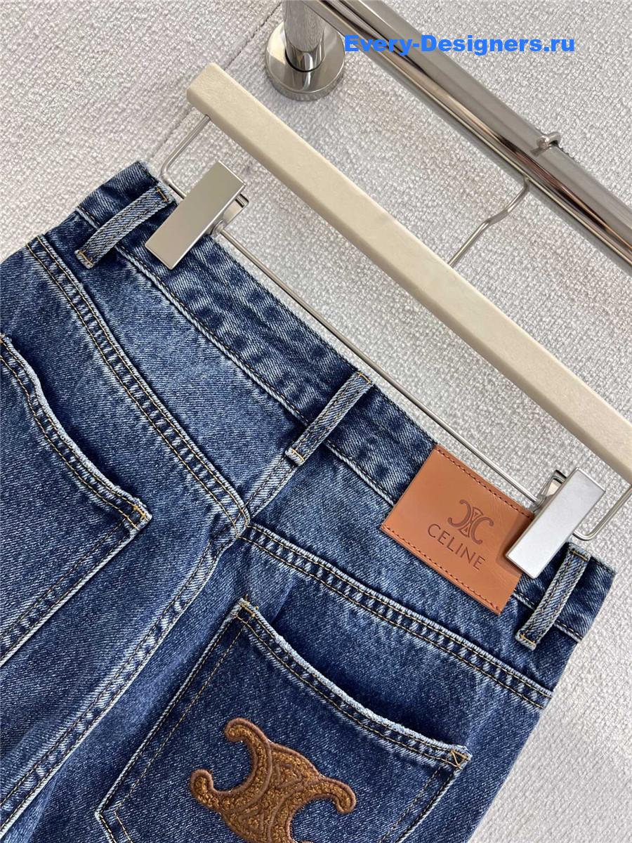 Ce1i*e logo blue wide leg jeans