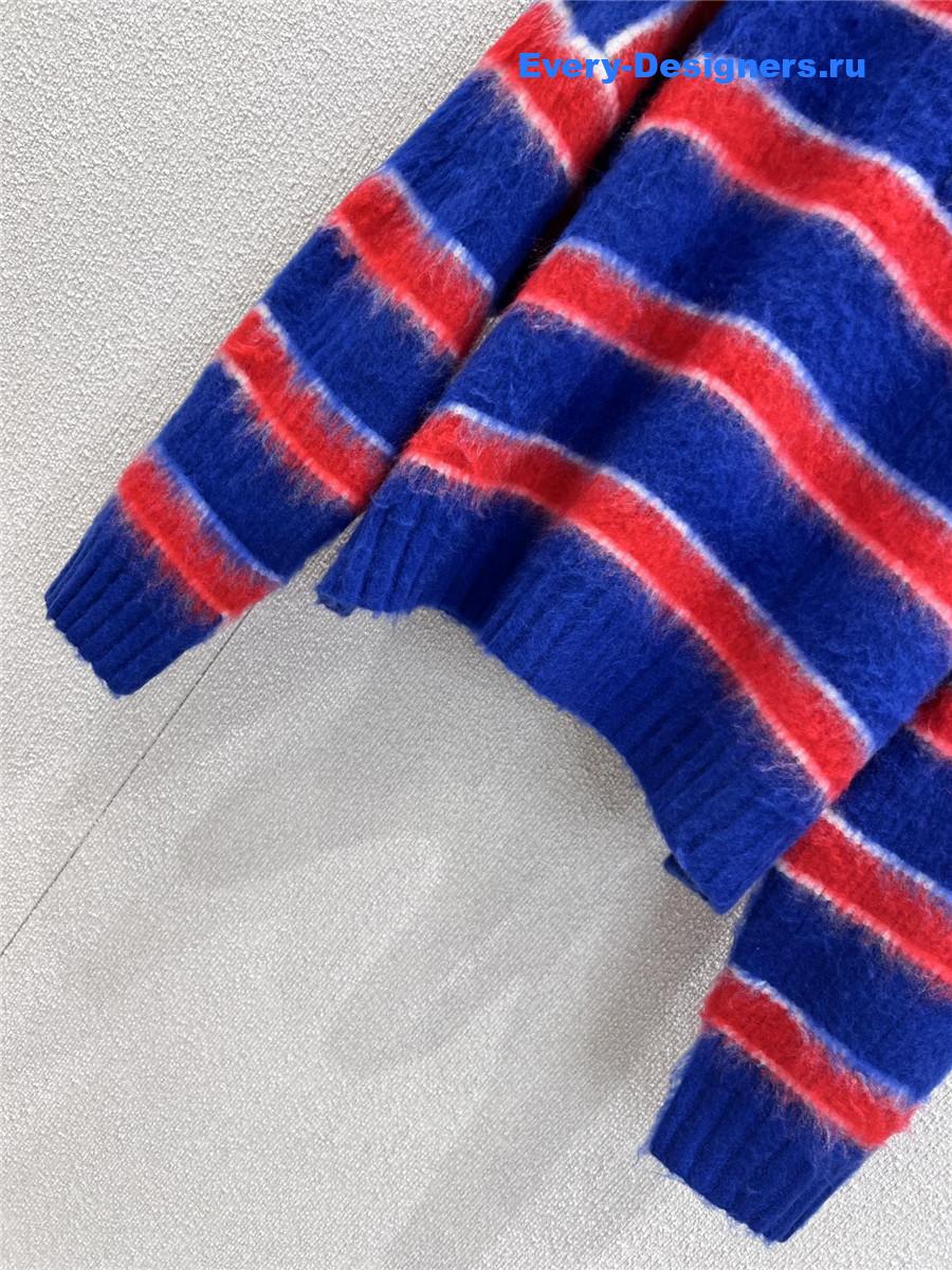 Ce1i*e striped cotton blend crew-neck sweater