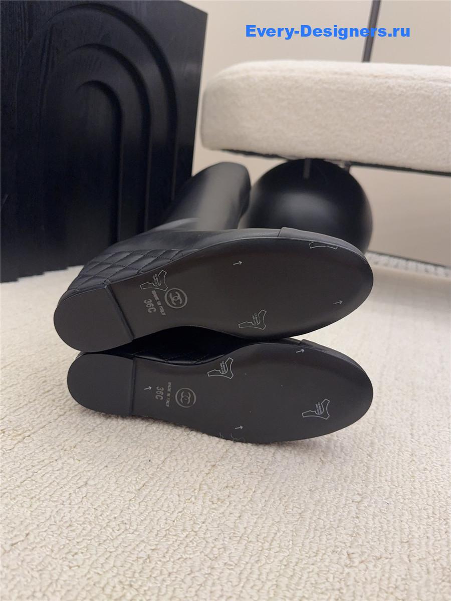 Ch**el wedge black over knee boots