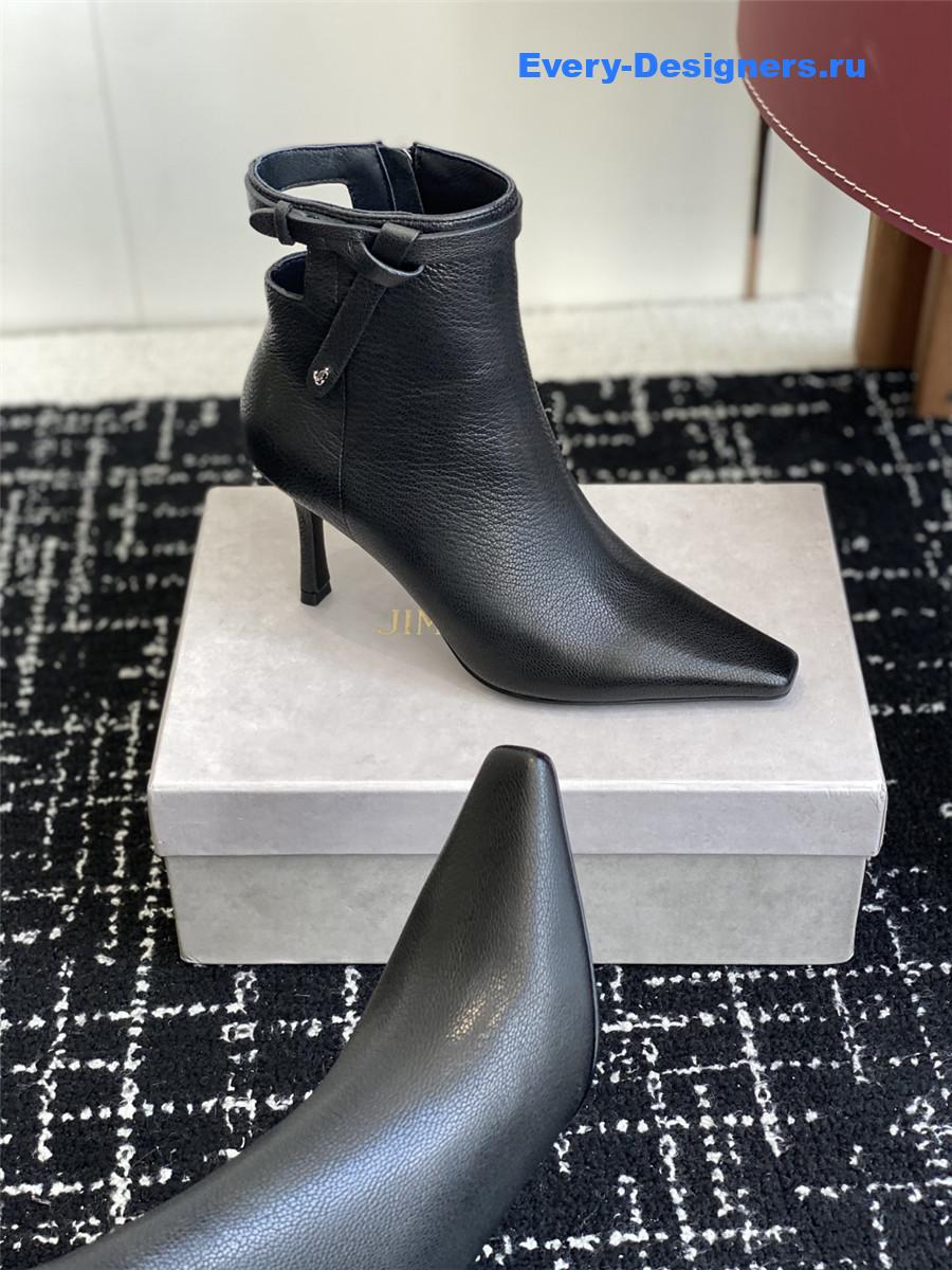 J1m*y Ch00 camie black leather ankle boots