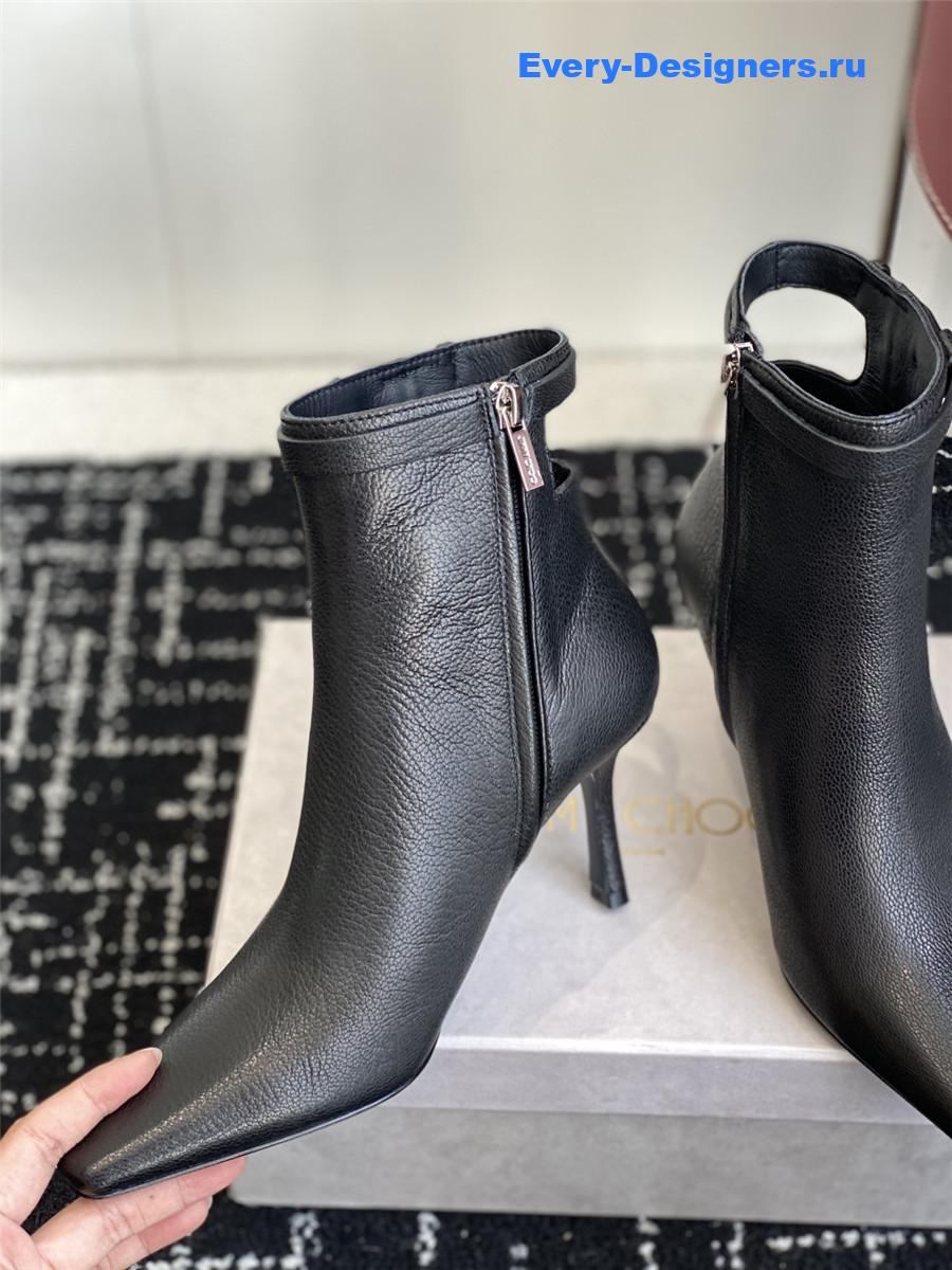 J1m*y Ch00 camie black leather ankle boots