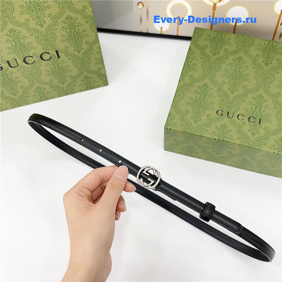 Gvc*1 black gg marmont thin leather belt