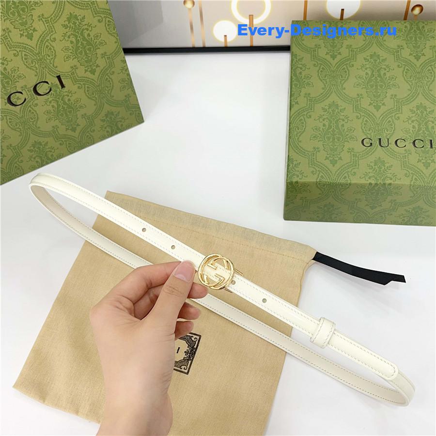 Gvc*1 white gg marmont thin leather belt