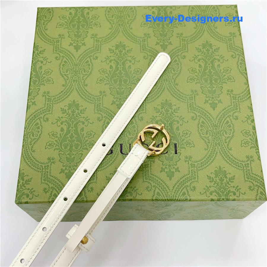 Gvc*1 white gg marmont thin leather belt