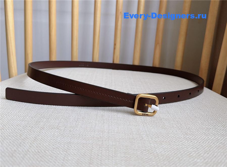 L0ew* brown rounded soft calfskin belt