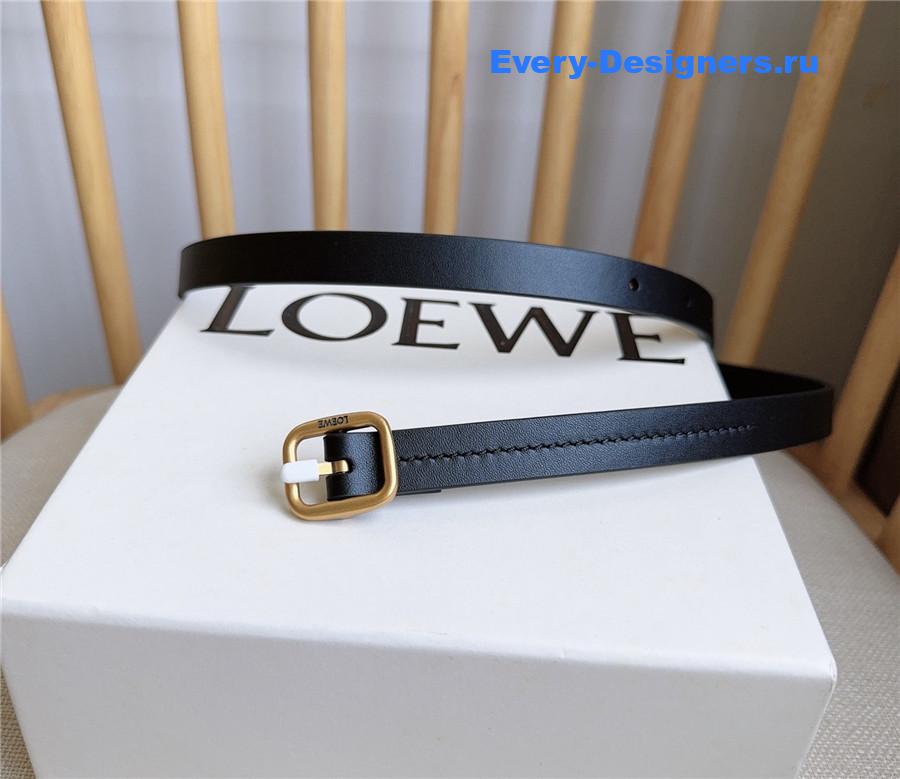 L0ew* black rounded soft calfskin belt