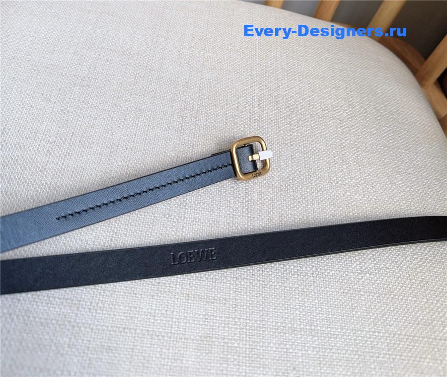 L0ew* black rounded soft calfskin belt
