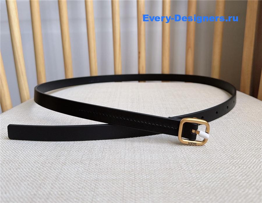 L0ew* black rounded soft calfskin belt