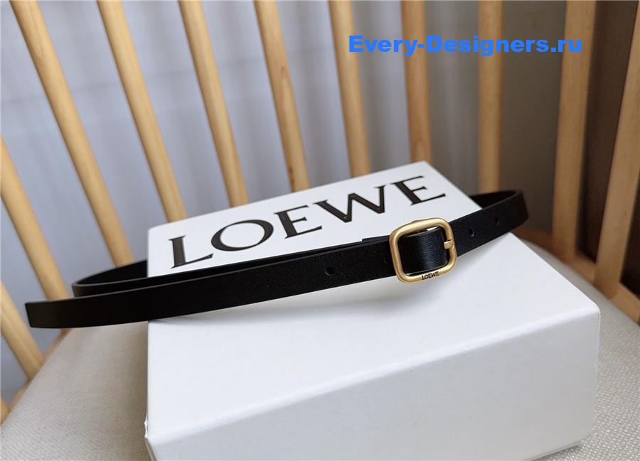 L0ew* black rounded soft calfskin belt
