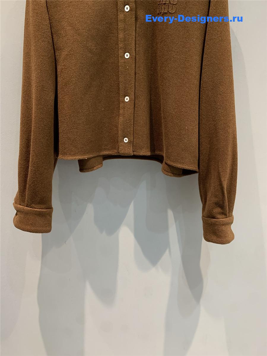 Miu Miu Cognac Double Cashmere Shirt