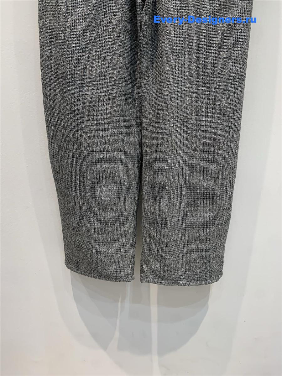 Pra*a dark grey wool check wide-leg pants