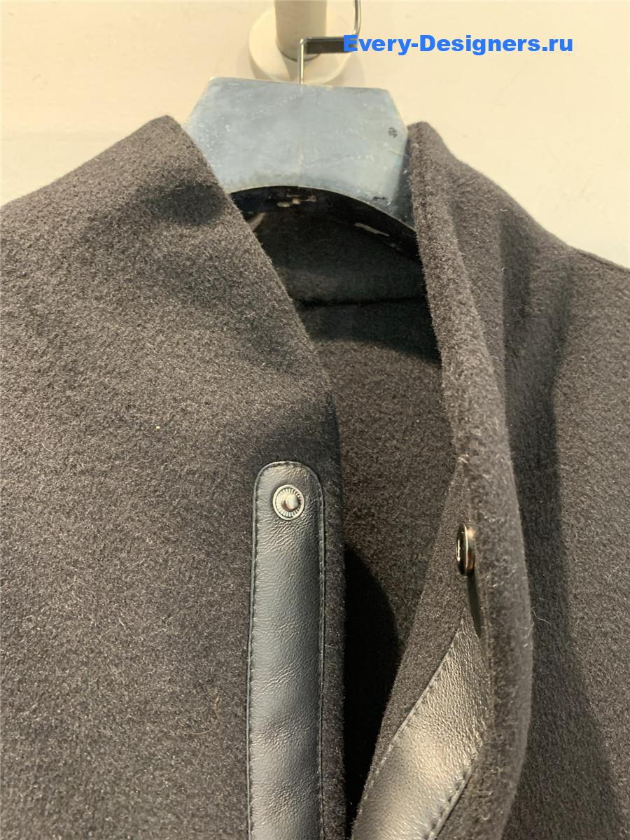 H**me5 black double baby cashmere single-breasted coat