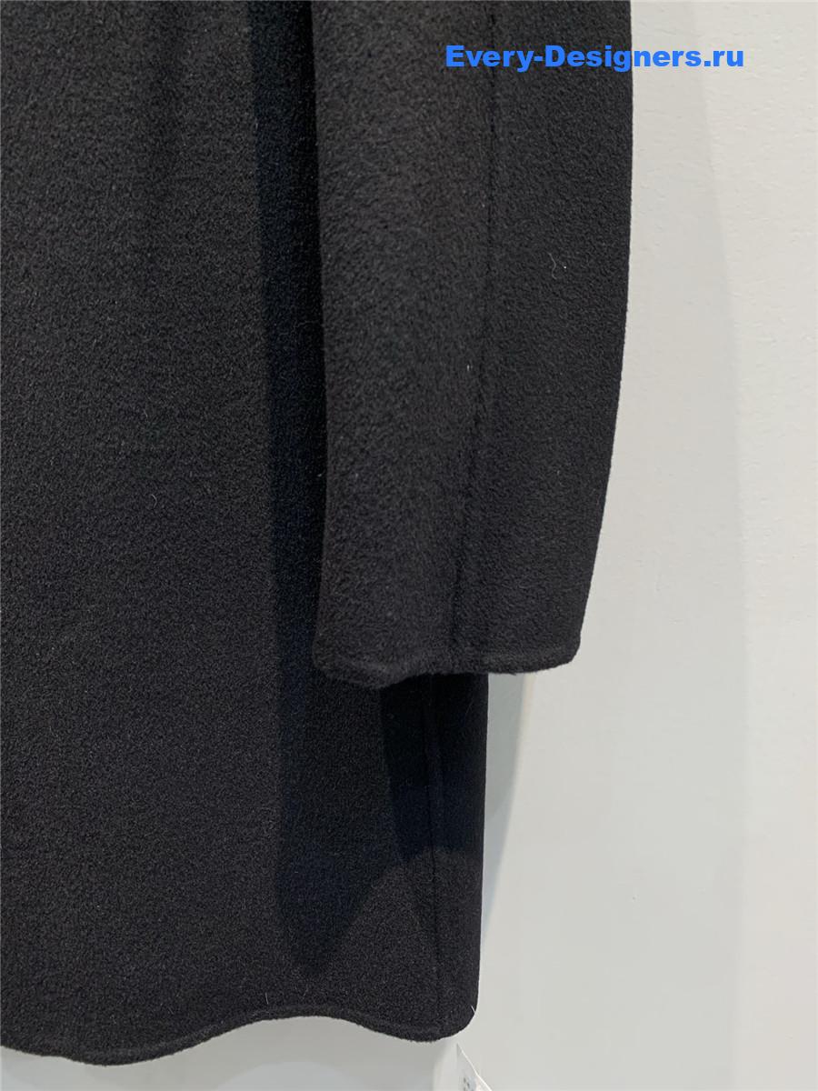 H**me5 black double baby cashmere single-breasted coat