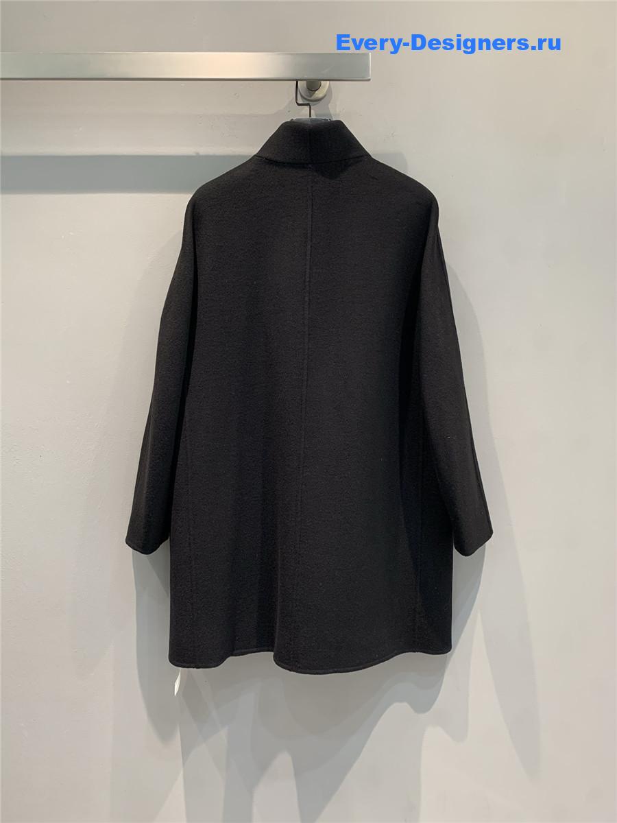 H**me5 black double baby cashmere single-breasted coat