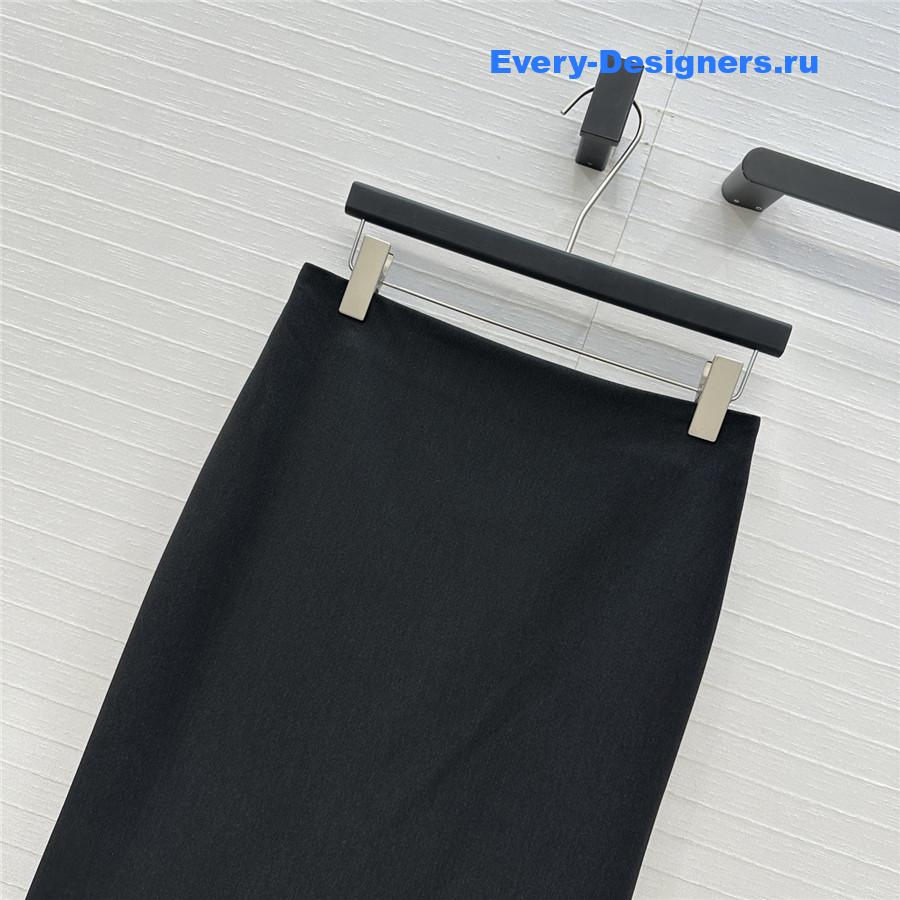 F**di black ruffled midi skirt