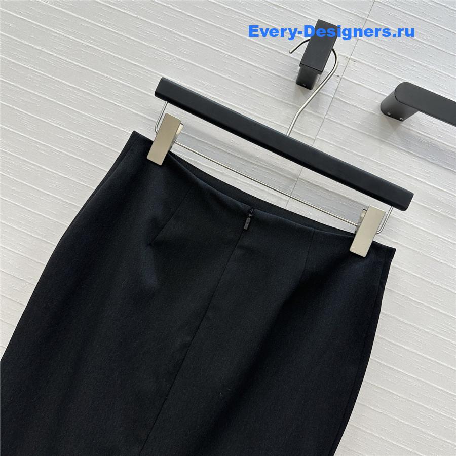 F**di black ruffled midi skirt