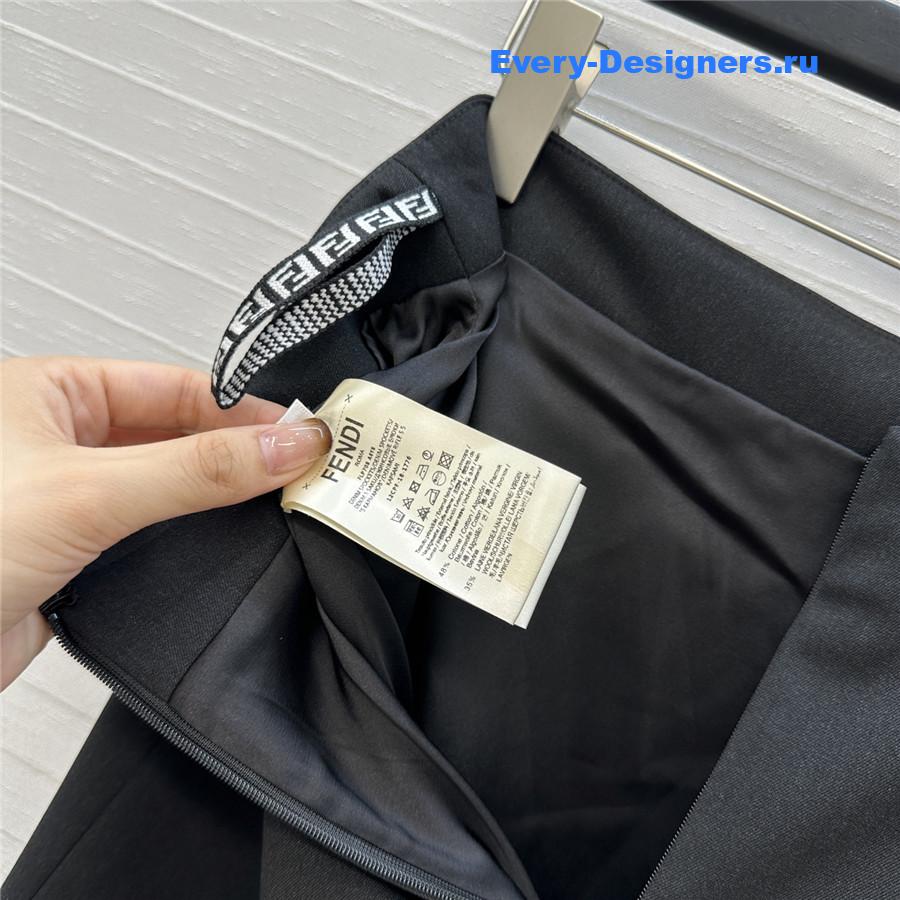 F**di black ruffled midi skirt