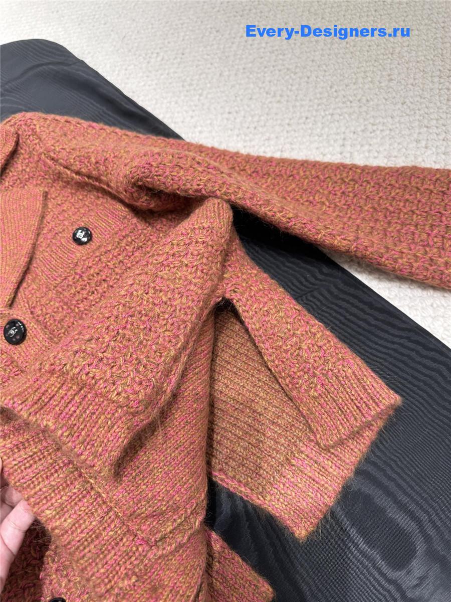 Ch**el pink v-neck cashmere cardigan