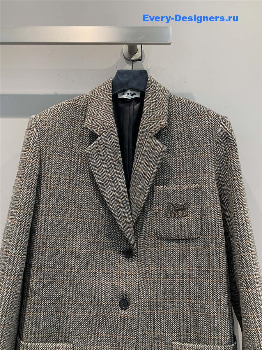 Miu Miu Grisaille Single-Breasted Jacket