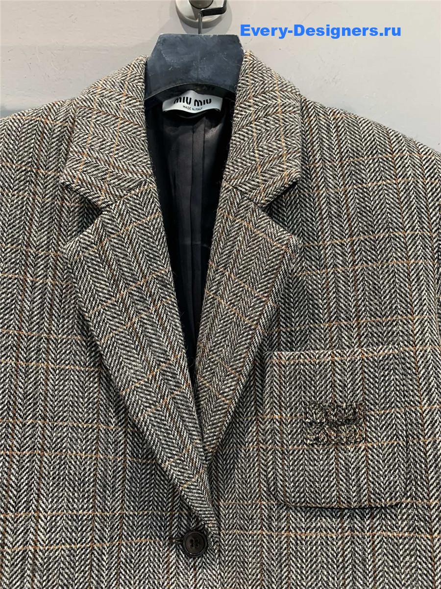 Miu Miu Grisaille Single-Breasted Jacket