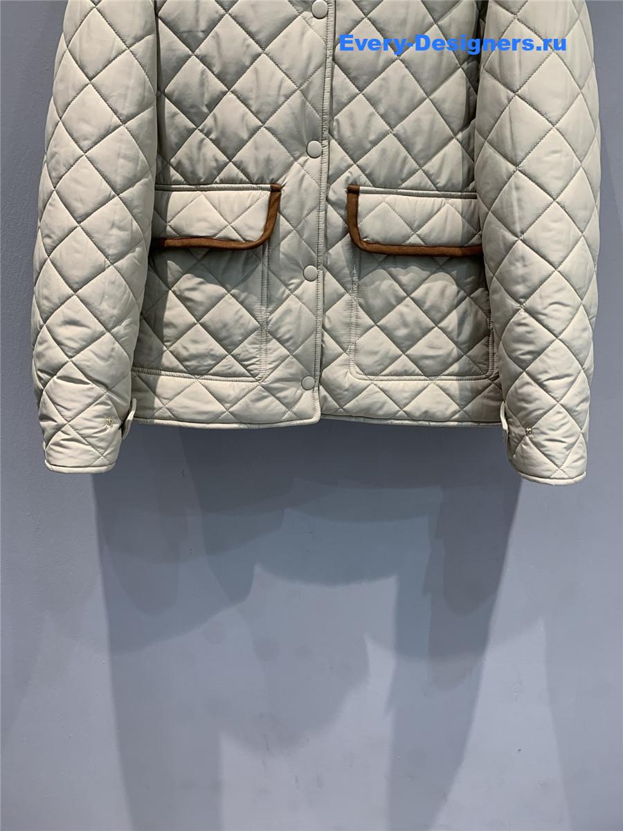 Miu Miu Suede-Trim Quilted Barn Jacket