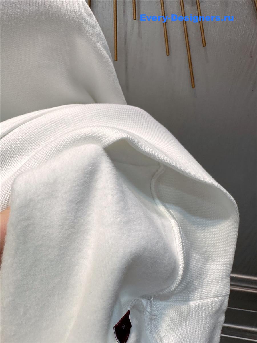 Gvc*1 white cotton jersey hooded sweatshirt