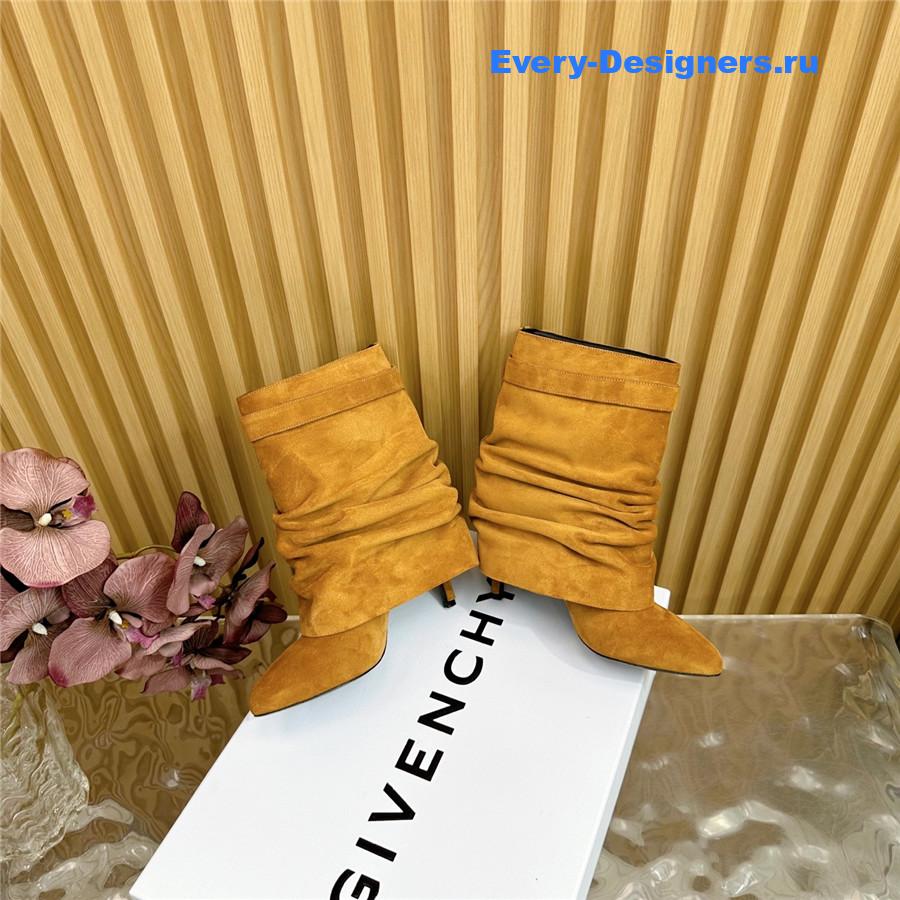 Givenchy Brown Shark Lock Stiletto Ankle Boots