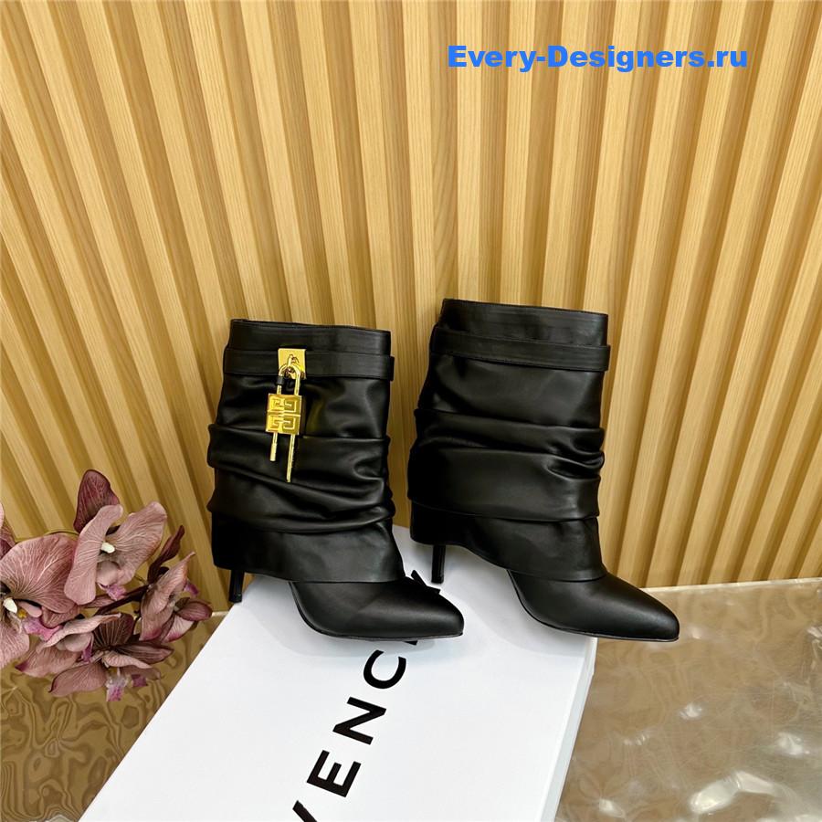 Givenchy Black Shark Lock Stiletto Ankle Boots