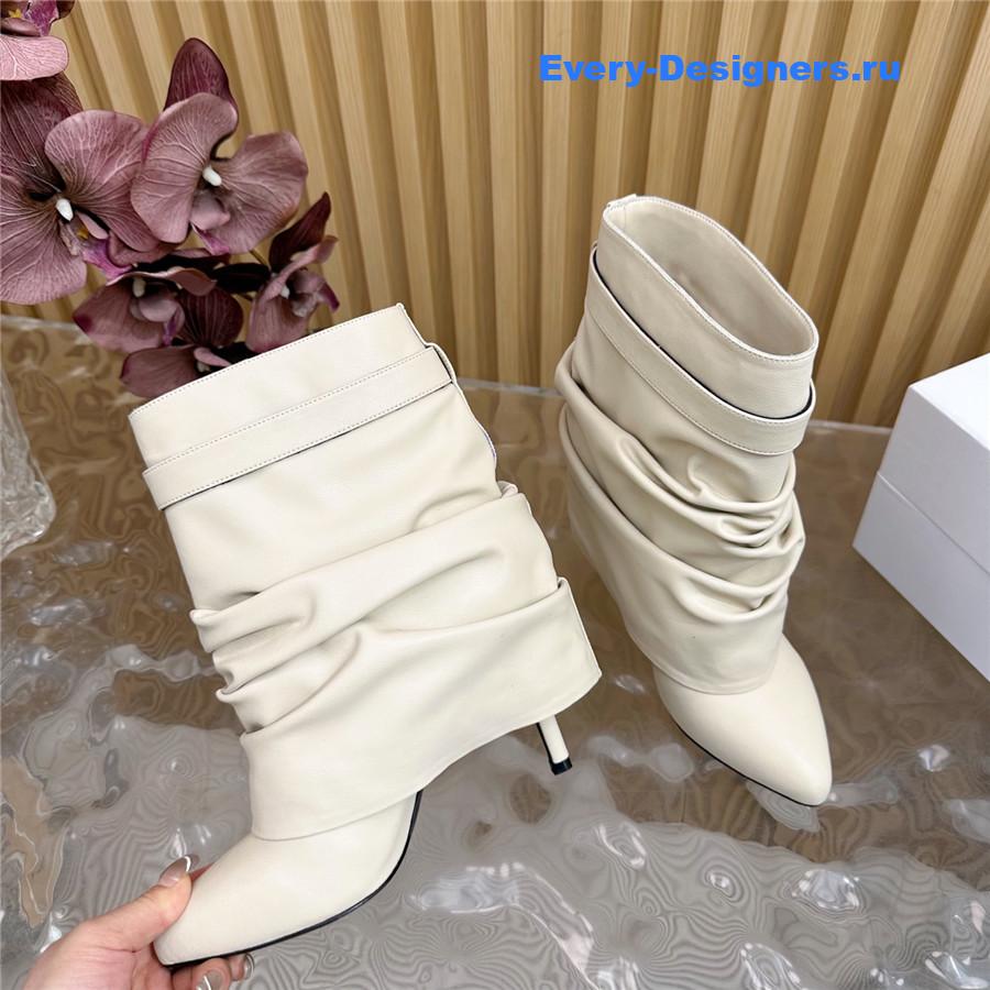 Givenchy Beige Shark Lock Stiletto Ankle Boots