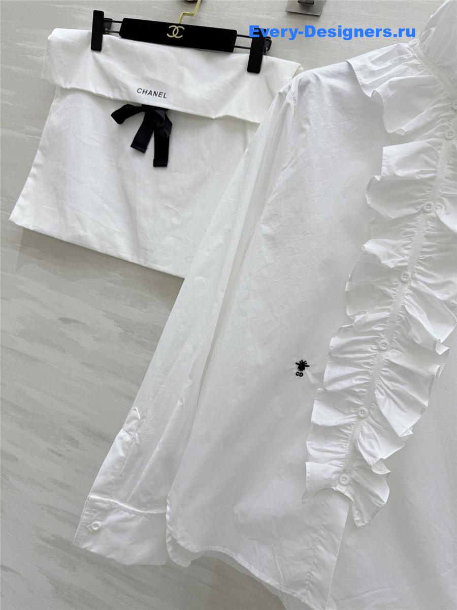 D10r white removable ruched collar blouse