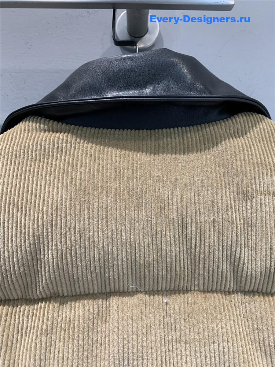 Miu Miu Leather-Collar Corduroy Puffer Jacket