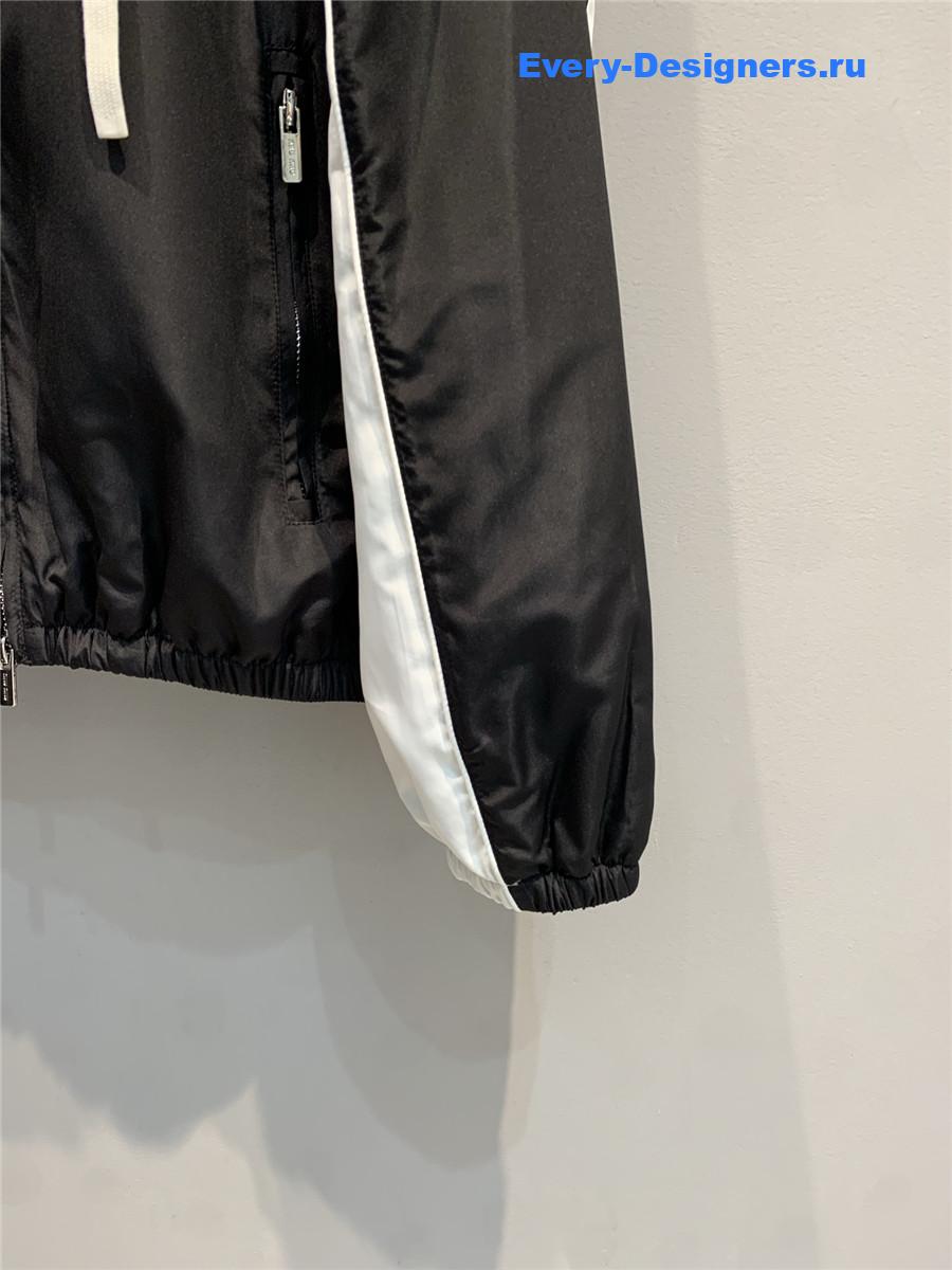 Miu Miu Black Technical Poplin Hoodie Jacket