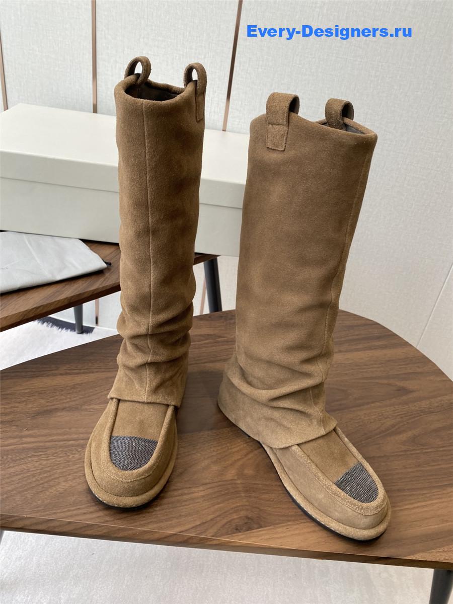 BC Brown Striped Suede Long Boots