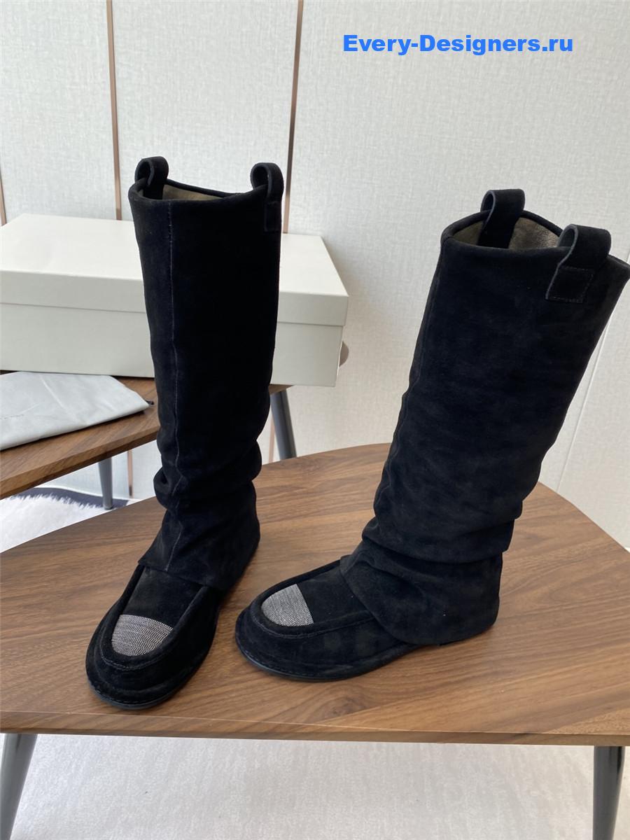 BC Black Striped Suede Long Boots