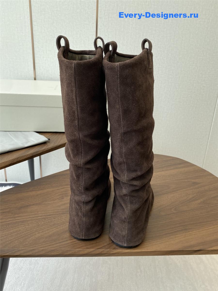 BC Dark Brown Striped Suede Long Boots