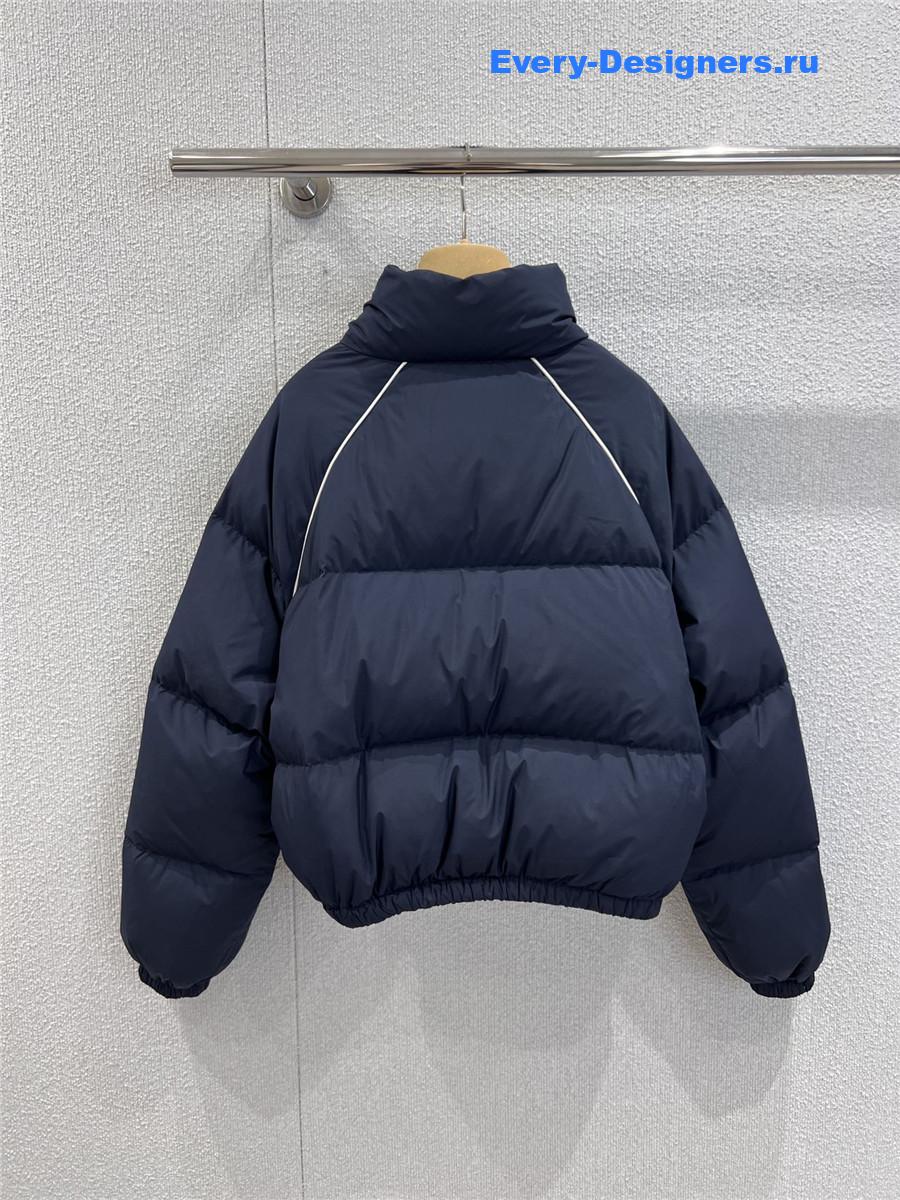 Miu Miu Navy Technical Pongé Down Jacket