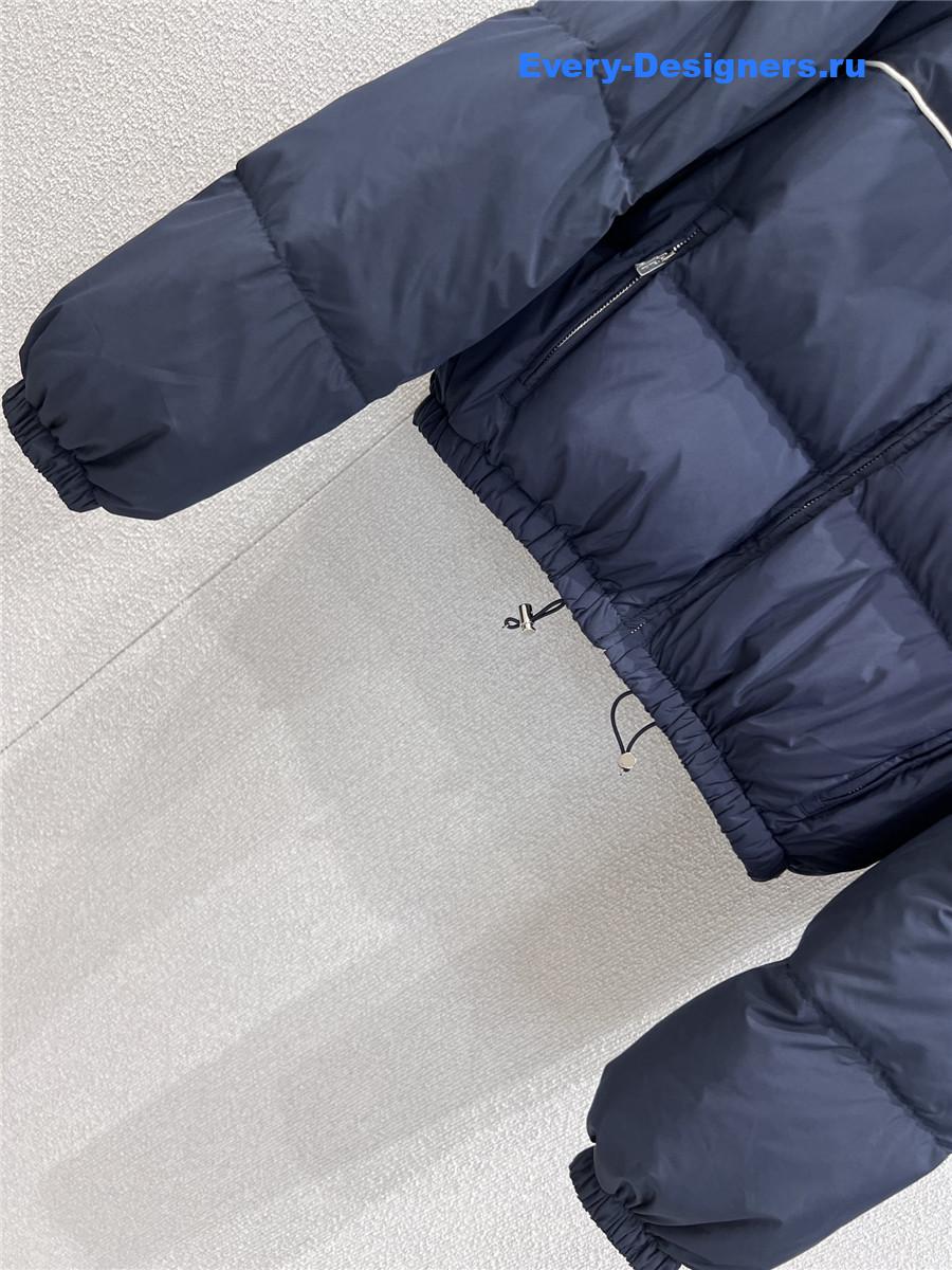 Miu Miu Navy Technical Pongé Down Jacket